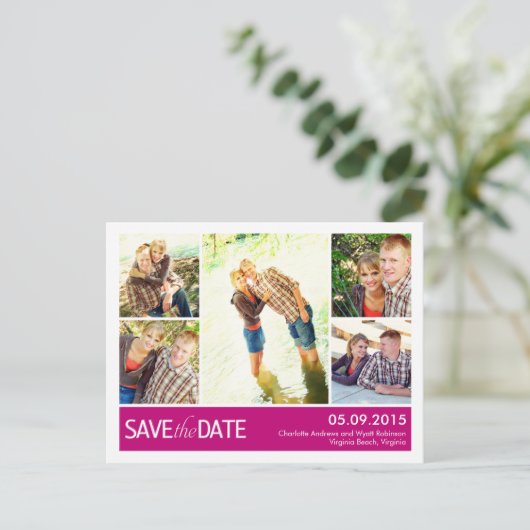 Moderne collage sparen het Briefkaart van de Datum (Staand voorkant)