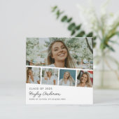 Moderne collage van 5 foto's in strookvorm aankondiging (Staand voorkant)