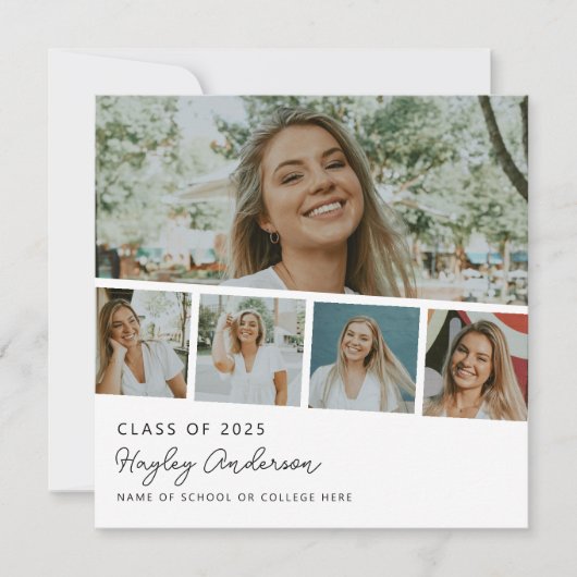 Moderne collage van 5 foto's in strookvorm aankondiging (Voorkant)