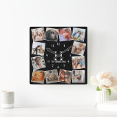 Moderne Collage van de Foto van de Douane| Creëer Vierkante Klok (Huis)