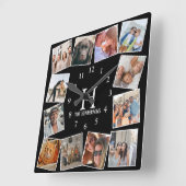 Moderne Collage van de Foto van de Douane| Creëer  Vierkante Klok (Hoek)