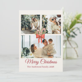 Moderne collage van drie foto's van een vakantiefa feestdagenkaart