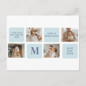 Moderne collagefoto's blauw beste vaders cadeau briefkaart (Voorkant)