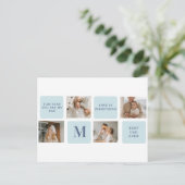 Moderne Collagefoto's Blauwe Beste Vaders Cadeau Briefkaart (Staand voorkant)