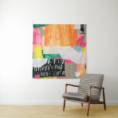 Moderne collagekunst. Mixed media op canvas. Kleur Wandkleed (In situ)