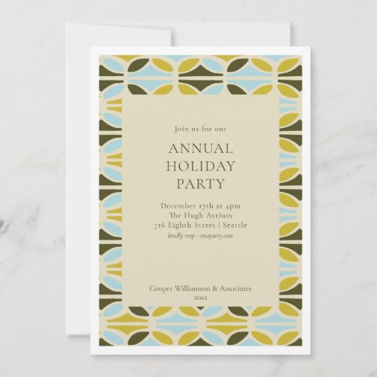 Moderne collectieve jaarlijkse feestdag kaart (Voorkant)