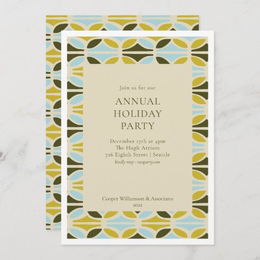 Moderne collectieve jaarlijkse feestdag kaart (Voorkant / Achterkant)