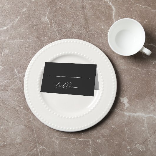 Moderne Colorblock Wedding | Zwart/wit interieur Plaatskaartje