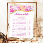 Moderne Colorful Brushstrokes Service Price List Menu