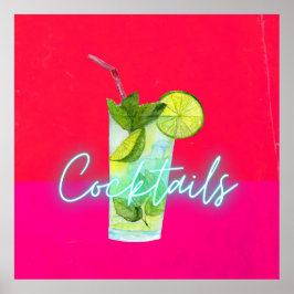 Moderne colorful Cocktails Bar Art Poster