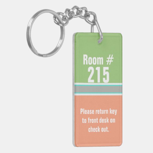Moderne Colorful Custom Hotel Room Sleutelhanger (Voorkant Links)