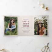 Moderne Colorful Graduation Party Drieluik Uitnodiging (Binnen)