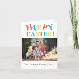 Moderne Colorful Happy Easter Photo Holiday Kaart