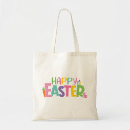 Moderne Colorful Happy Easter Typografie Tote Bag
