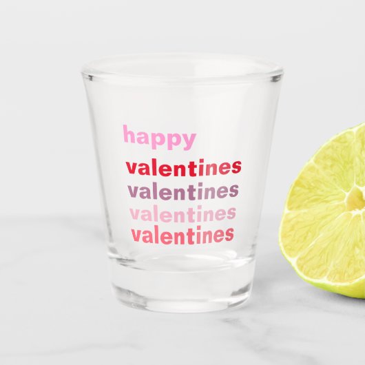 Moderne Colorful Happy Valentijns Gift Shot Glas (Voorkant)