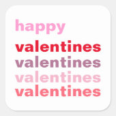 Moderne Colorful Happy Valentijns Gift Vierkante Sticker (Voorkant)