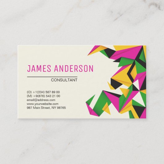 Moderne Colors Geometry Abstract Professional Visitekaartje (Voorkant)