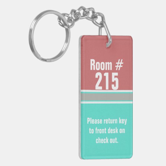 Moderne Colour Block Hotel Room Sleutelhanger (Voorkant Links)