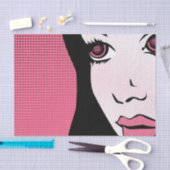 Moderne Comic Book Pop Art of Woman's Face Tissuepapier (Craft)