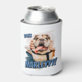 Moderne Comic Simple Grunge Custom Pet Photo Blikjeskoeler (Blikje Voorkant)