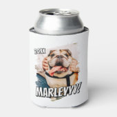 Moderne Comic Simple Grunge Custom Pet Photo Blikjeskoeler (Blikje Voorkant)