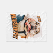 Moderne Comic Simple Grunge Custom Pet Photo Fleece Deken (Voorkant (Horizontaal))