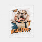 Moderne Comic Simple Grunge Custom Pet Photo Fleece Deken (Voorkant)