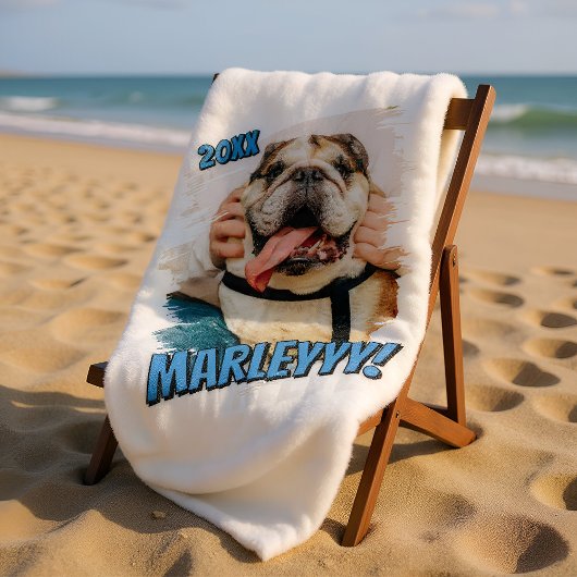 Moderne Comic Simple Grunge Custom Pet Photo Fleece Deken