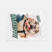 Moderne Comic Simple Grunge Custom Pet Photo Fleece Deken (Voorkant (Horizontaal))