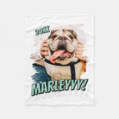 Moderne Comic Simple Grunge Custom Pet Photo Fleece Deken (Voorkant)
