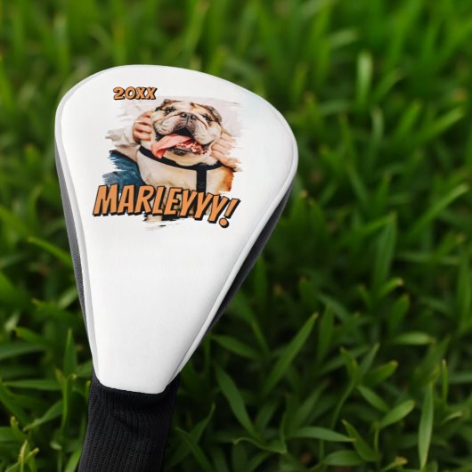 Moderne Comic Simple Grunge Custom Pet Photo Golfheadcover