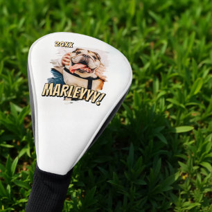 Moderne Comic Simple Grunge Custom Pet Photo Golfheadcover
