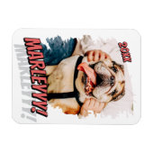 Moderne Comic Simple Grunge Custom Pet Photo Magneet (Horizontaal)