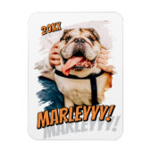 Moderne Comic Simple Grunge Custom Pet Photo Magneet (Verticaal)