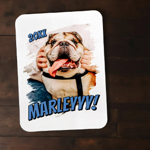 Moderne Comic Simple Grunge Custom Pet Photo Magneet