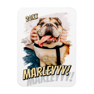 Moderne Comic Simple Grunge Custom Pet Photo Magneet