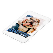 Moderne Comic Simple Grunge Custom Pet Photo Magneet (Linkerzijde)