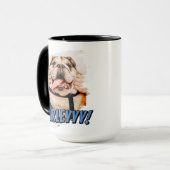 Moderne Comic Simple Grunge Custom Pet Photo Mok (Voorkant links)