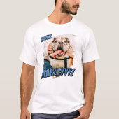 Moderne Comic Simple Grunge Custom Pet Photo T-shirt (Voorkant)