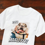 Moderne Comic Simple Grunge Custom Pet Photo T-shirt<br><div class="desc">Dit eenvoudige en klassieke ontwerp is samengesteld uit serif typografie en voegt een douanefoto van uw huisdier toe.</div>