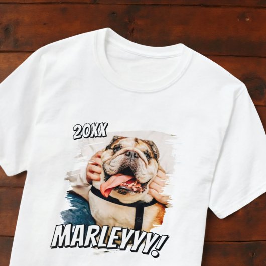 Moderne Comic Simple Grunge Custom Pet Photo T-shirt