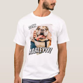 Moderne Comic Simple Grunge Custom Pet Photo T-shirt (Voorkant)