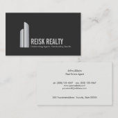 Moderne commerciële vastgoed wolkenkrabber Logo Visitekaartje (Voorkant / Achterkant)