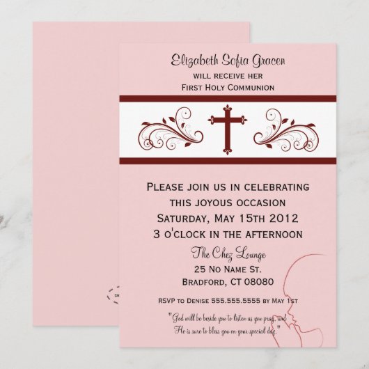 Moderne communiqués voor meisjes kaart (Voorkant / Achterkant)