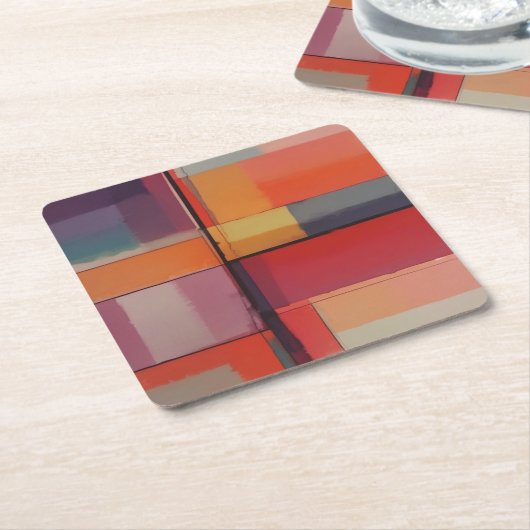 Moderne compositie Abstracte kunst Kartonnen Onderzetters (Schuin)