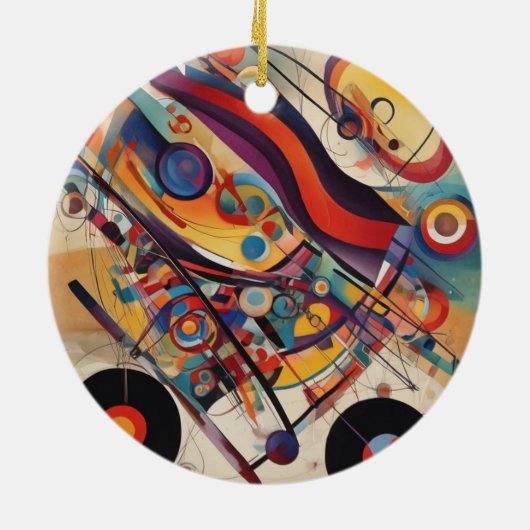 Moderne compositie Abstracte kunst Keramisch Ornament (Achterkant)