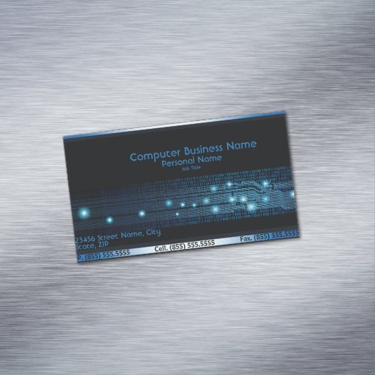 Moderne computerbedrijven magnetisch visitekaartje (Voorbeeld)
