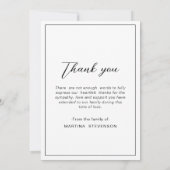 Moderne condoleancesympathie begrafenisfoto bedankkaart (Achterkant)