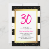 Moderne Confetti | 30e uitnodiging van de Birthday (Voorkant)