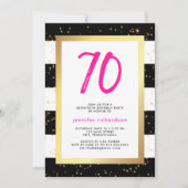 Moderne Confetti | 70e uitnodiging van de Birthday (Voorkant)
